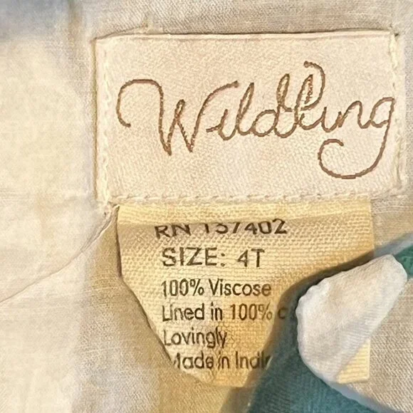 Wildling Teal Boho Nico Dress 4T